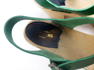 Hasbeens green clogs size 39