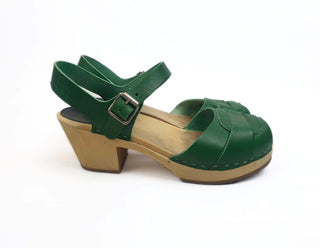 Hasbeens green clogs size 39