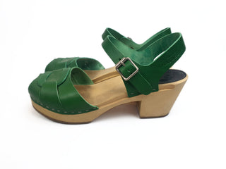 Hasbeens green clogs size 39