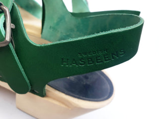 Hasbeens green clogs size 39