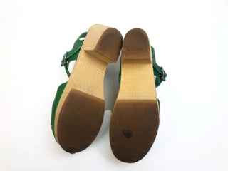 Hasbeens green clogs size 39