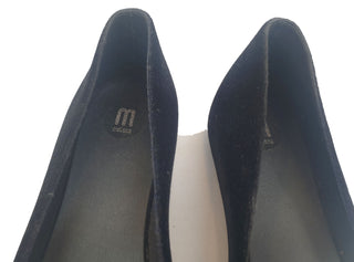 Melissa shoes black/navy faux suede slip on shoes size 38