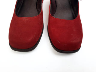 Camper red suede low heeled mary jane style shoes size 36 Camper preloved second hand clothes 5