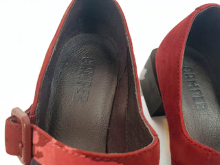 Camper red suede low heeled mary jane style shoes size 36 Camper preloved second hand clothes 8