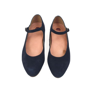 Bared navy suede mary jane style shoes size 39 (no box)