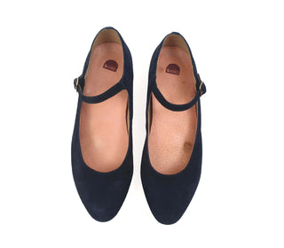 Bared navy suede mary jane style shoes size 39 (no box)