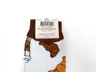 CosyThreads croissant and coffee print socks size AU5-11