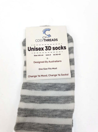 Cosythreads grey socks with cow print