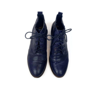 Django & Juliette blue leather lace up boots size 39 Django & Juliette preloved second hand clothes 1