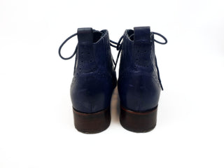 Django & Juliette blue leather lace up boots size 39 Django & Juliette preloved second hand clothes 7