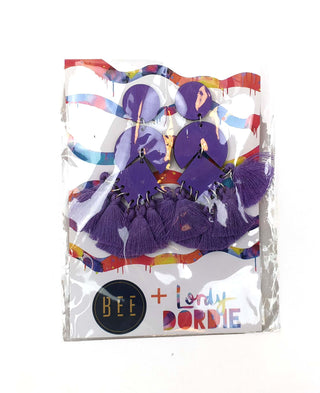 Bee + Lordy Dordie purple earrings Bee + Lordie Dordie preloved second hand clothes 3