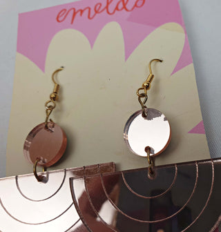 Emeldo gold half moon drop earrings with peach detail Emeldo preloved second hand clothes 4