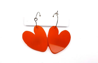 Doops red heart drop earrings Doops preloved second hand clothes 5