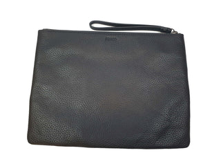 Mimco black textured leather clutch/small laptop sleeve Mimco preloved second hand clothes 4