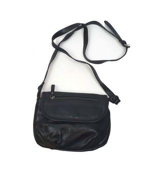 Nat & Nin soft black leather adjustable cross body bag Nat & Nin preloved second hand clothes 5