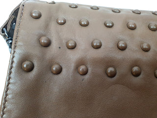 Elk soft brown leather bag with cute bobble detail Elk preloved second hand clothes 7