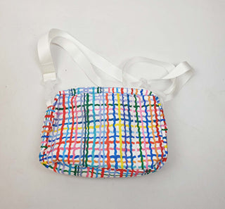 Shuh colourful squiggly check print cross body bag Shuh preloved second hand clothes 8