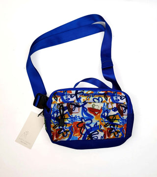 Wolf & Mishka blue floral print cross body bum bag Wolf & Mishka preloved second hand clothes 4