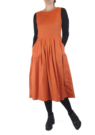 Gorman orange sleeveless pleated dress size 8 Gorman preloved second hand clothes 4