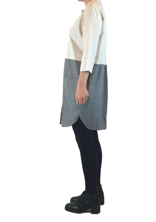 Cos grey and cream long sleeve shirt dress size S (best fits 8)