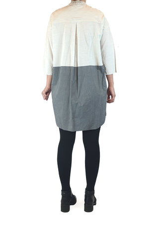 Cos grey and cream long sleeve shirt dress size S (best fits 8)