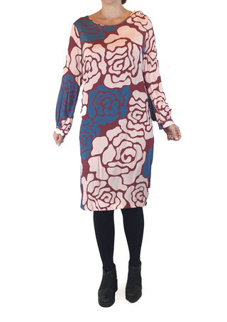 Obus unique floral print long sleeve oversize dress size 0 (best fits size 6 and 8)