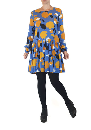 Mister Zimi blue and yellow print long sleeve dress size 8 Mister Zimi preloved second hand clothes 3