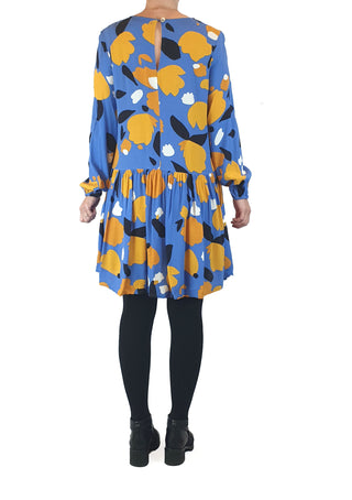 Mister Zimi blue and yellow print long sleeve dress size 8 Mister Zimi preloved second hand clothes 7