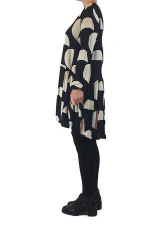 Mister Zimi black and white print long sleeve dress size 8 Mister Zimi preloved second hand clothes 8