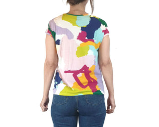 Kip & Co colourful print tee shirt size 6 (easily fits 8) Kip & Co preloved second hand clothes 8