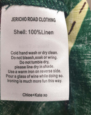 Jericho Road cropped green "crazy cactus" print wrap top size 8 Jericho Road preloved second hand clothes 10