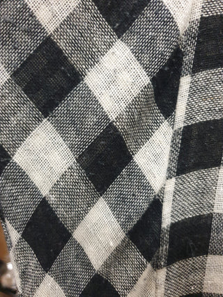 Gorman black and white linen-cotton check print dress size 8 Gorman preloved second hand clothes 12