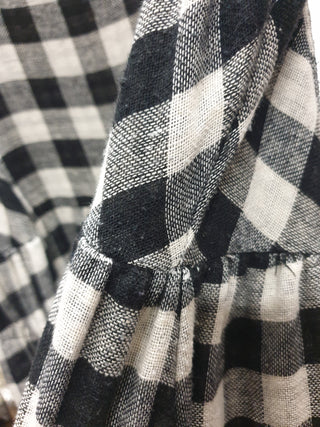 Gorman black and white linen-cotton check print dress size 8 Gorman preloved second hand clothes 14