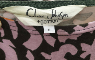 Gorman x+ Claire Johnson pink and brown print tee shirt dress size 6 (fits 6 and 8) Gorman preloved second hand clothes 8