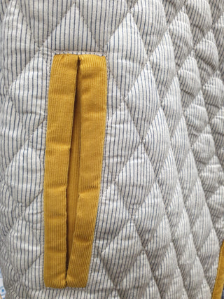 Gorman quilted blue, white and mustard coat size 8 Gorman preloved second hand clothes 7