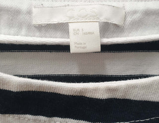 Cos blue and white striped cropped long sleeve top size S Cos preloved second hand clothes 7
