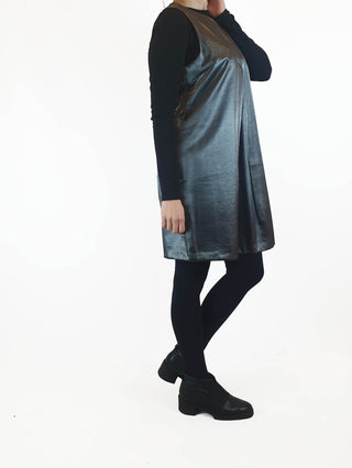 Asos deep grey / platinum metallic shift style dress size UK 12 (best fits AU 10) Asos preloved second hand clothes 5