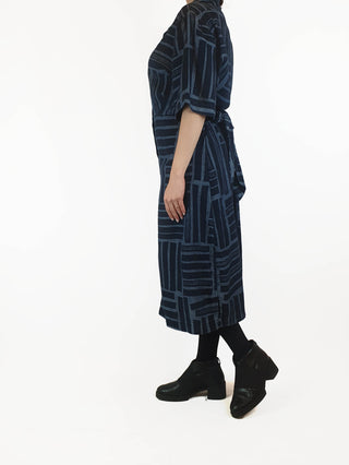 Gorman striped denim look dress with waist tie size 10 Gorman preloved second hand clothes 6