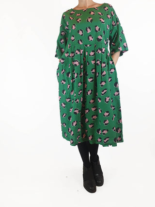 Gorman green animal print half sleeve dress size 10