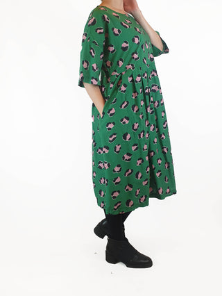 Gorman green animal print half sleeve dress size 10