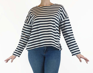 Cos blue and white striped cropped long sleeve top size S Cos preloved second hand clothes 2