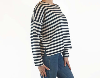 Cos blue and white striped cropped long sleeve top size S Cos preloved second hand clothes 4