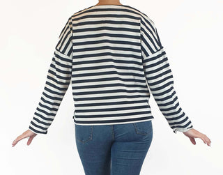 Cos blue and white striped cropped long sleeve top size S Cos preloved second hand clothes 6