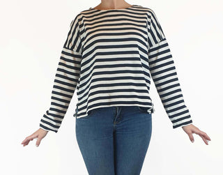Cos blue and white striped cropped long sleeve top size S Cos preloved second hand clothes 3