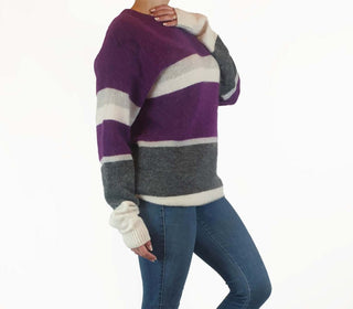 Country Road purple striped wool-alpaca knit jumper size S Country Road preloved second hand clothes 5