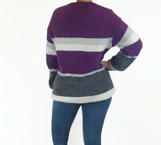 Country Road purple striped wool-alpaca knit jumper size S Country Road preloved second hand clothes 9