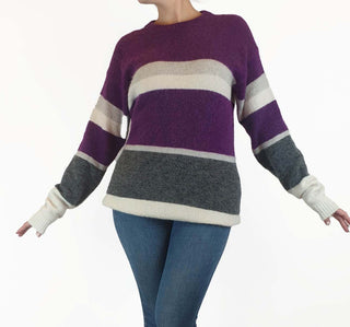 Country Road purple striped wool-alpaca knit jumper size S Country Road preloved second hand clothes 1