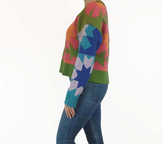 Gorman colourful wool mix cropped jumper size 10 Gorman preloved second hand clothes 6