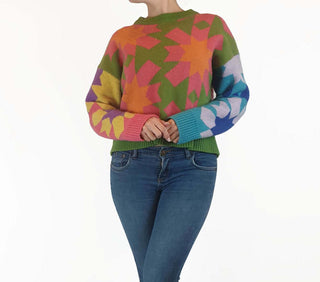 Gorman colourful wool mix cropped jumper size 10 Gorman preloved second hand clothes 4