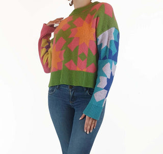 Gorman colourful wool mix cropped jumper size 10 Gorman preloved second hand clothes 1